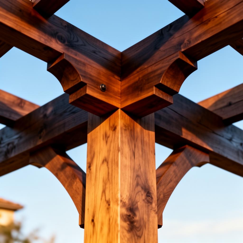 Custom timber pergola joinery detail